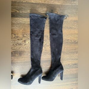 Stuart Weitzman Highland black suede boots Over-the-Knee